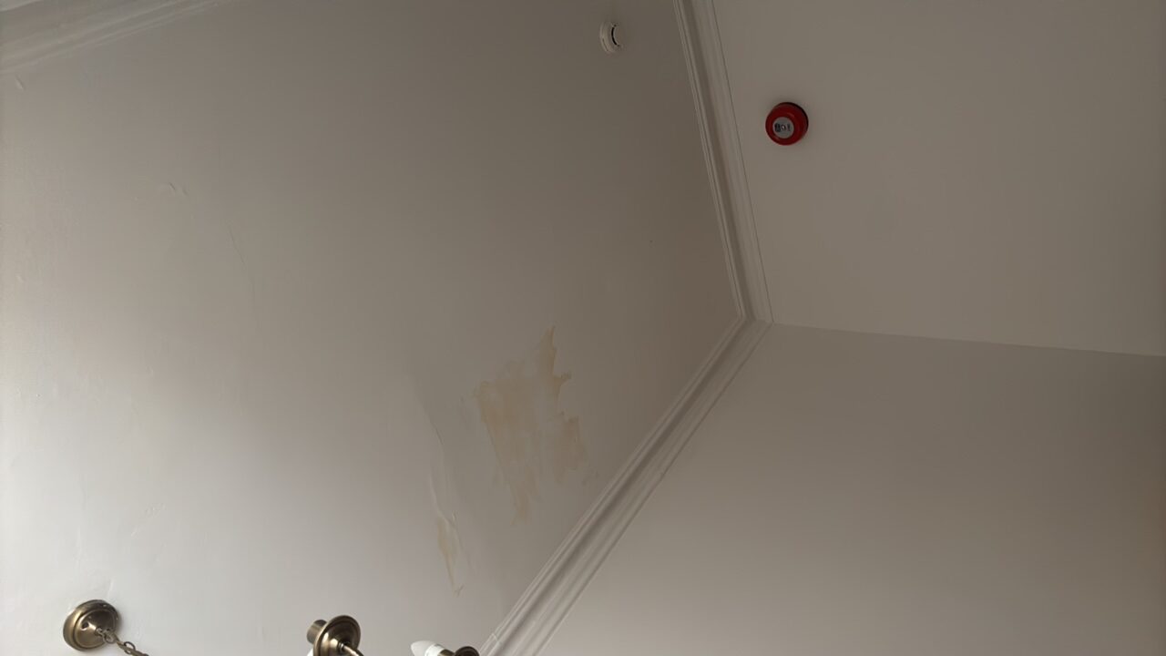 Flat 2: second property affected — same moisture trail pattern