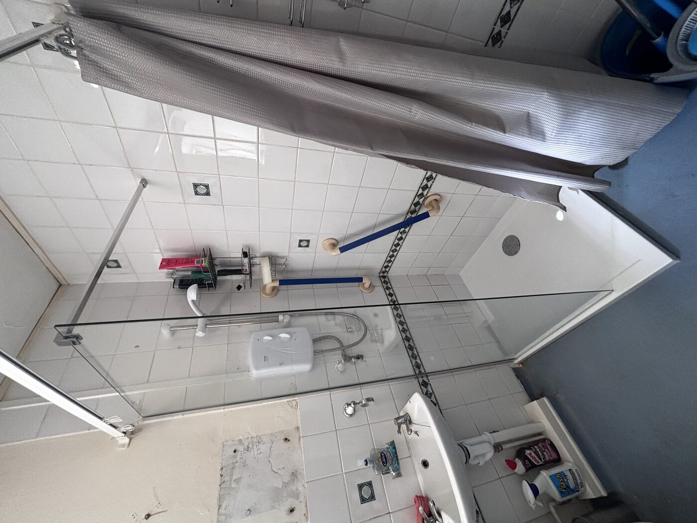 Glass screen enclosure fitted — fully functional shower, completed the same day